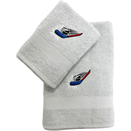 Osuška froté Adria 70x140 s výšivkou - šedá Hockey