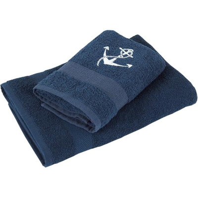 Ručník s výšivkou 50x90 Adria - navy Kotva