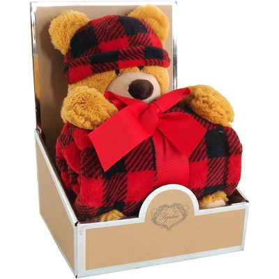 Deka Peluche 75x90 dárkové balení s plyšovým medvídkem Georgem