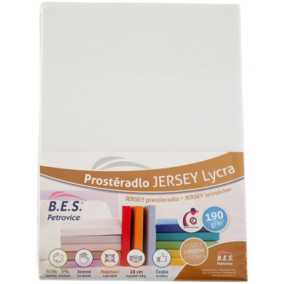 Jersey prostěradlo s elastanem Lycra - Bílá