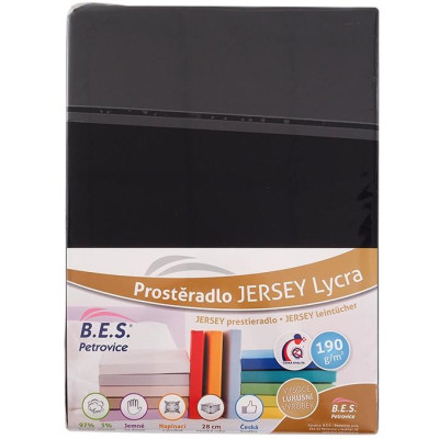 Jersey prostěradlo s elastanem Lycra - Černá