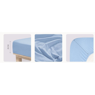 Jersey Lycra prostěradlo Andrea Simone boxspring - Modrá (Della Robbia Blue 16-4020)