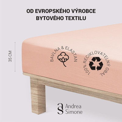 Jersey Lycra prostěradlo Andrea Simone boxspring - Pudrová (Pale Dogwood 13-1404)