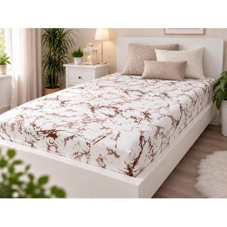 Mikroflanelové prostěradlo EXCLUSIVE 90x200 - Mramor hnědý