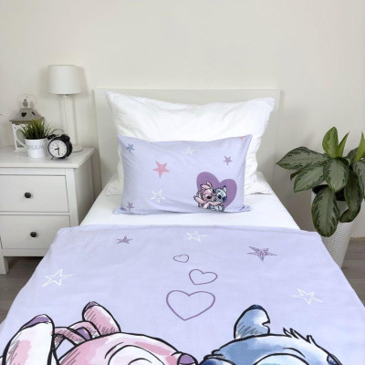 Povlečení bavlněné do postýlky 135x100+40x60 - Lilo and Stitch "Purple" baby